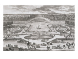 Diverses Vues de Chantilly : Le grand Parterre d'eau et le Canal Reproduction procédé giclée par Adam Perelle