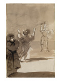Deux figures et une apparition d'homme : Hamlet et le spectre de son père; d'après Shakespeare reproduction procédé giclée par Eugene Delacroix