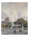 Jet d'eau aux Tuileries reproduction procédé giclée par Gaston De La Touche