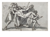 Quatre personnages drapés, en conversation ; scène de gynécée ; vieille femme penchée sur deux Lámina giclée por Jacques-Louis David Quatre personnages drapés, en conversation ; scène de gynécée ; vieille femme penchée sur deux Lámina giclée por Jacques-Louis David