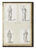 Album : Femme debout tenant un vase ; la Junon Cesi ; femme debout tenant un récipient reproduction procédé giclée par Jacques-Louis David