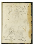 Album : Croquis de figures féminines ; annotations manuscrites vers 1793-1800 reproduction procédé giclée par Antoine-Jean Gros