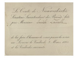 Carton d'invitation aux soirées du Louvre organisées par le Comte de Nieuwerkerke, les vendredis Giclee Print