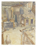 Atelier de sabotier à Vouzon (Loir-et-Cher) Lámina giclée