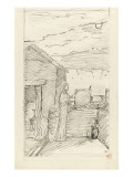 Femme sur une terrasse dominant une ville fortifiée reproduction procédé giclée par Pierre Puvis de Chavannes