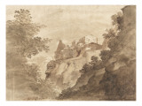 Vue de Tivoli près de la cascade Giclee-trykk av Bartholomeus Breenbergh Vue de Tivoli près de la cascade Giclee-trykk av Bartholomeus Breenbergh
