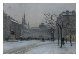 Vue du palais de Justice de Paris : façade sur le Boulevard du Palais reproduction procédé giclée par Emile Cagniart