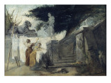 Les lavandières reproduction procédé giclée par Hubert Robert