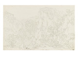 Vallon dominé par des rochers à pic reproduction procédé giclée par Pierre Henri de Valenciennes