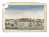 Vue de Pondichéry dans les Indes orientales reproduction procédé giclée