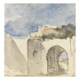 Vue d'une porte de ville arabe Reproduction procédé giclée par Eugene Delacroix