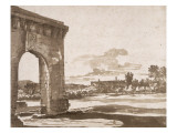 Vue de Villeneuve-lès-Avignon Giclée-Druck von Nicolas Poussin