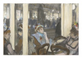 Femmes à la terrasse d'un café reproduction procédé giclée par Edgar Degas