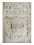 Vue de l'intérieur d'un palais. A l'arrière-plan, on apporte la tête d'un homme exécuté reproduction procédé giclée par Jacopo Bellini