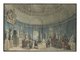 Vue du Salon Rond. Visite de personnages étrangers dans le Museum National Giclee Print by Benjamin Zix
