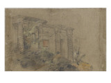 Vue de la façade d'un édifice reproduction procédé giclée par Pieter Boel