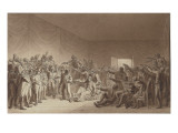 Napoléon Ier entouré de ses généraux au lendemain de la bataille d'Iena fait jurer aux officiers Giclee Print by Benjamin Zix