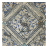Ensemble de trois carreaux de pavement, provenant de la chapelle du château d'Oiron, avec un Giclee Print