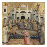 Les funérailles de saint François. Vérification des stigmates en présence des premiers frères Giclee Print by di Lorenzo Bicci