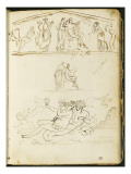 Album : Fronton sculpté avec personnages ; groupe de Pâris et d'Hélène Vers 1793-1800 Giclee Print by Antoine-Jean Gros