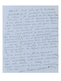 Lettre autographe signée Louise Léouzon le Duc, née Riesener à Maurice Denis : elle le remercie Giclee Print