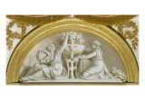Petite chambre : deux femmes avec des fleurs Dessus de porte de la petite chambre à coucher de reproduction procédé giclée par Piat Joseph Sauvage