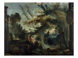 Vue de Pouzzoles reproduction procédé giclée par Hubert Robert