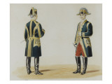 Garçon d'attelage des écuries impériales en grande livrée: vingt aquarelles représentant des reproduction procédé giclée
