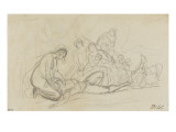 Album : La mort d'Adonis d'après Rubens ; Agrippine pleurant sur l'urne funéraire de son époux reproduction procédé giclée par Jacques-Louis David