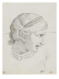 Album : Tête de femme vue de profil et tournée vers la droite d'après Raphaël reproduction procédé giclée par Jacques-Louis David