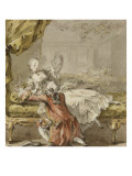Album : Gentilhomme à genoux auprès d'une femme allongée sur un divan Lámina giclée por Augustin De Saint-aubin