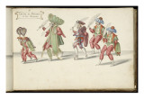 Album ; Ballet de Douairière de Billebahaut ; "Entrée de Mahomet et de ses docteurs"; six figures reproduction procédé giclée par Daniel Rabel