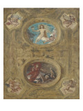 Décoration de plafond pour la grande Chambre de la Cour de Cassation au Palais de Justice de Paris reproduction procédé giclée par Jules Elie Delaunay