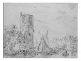 Vue d'une tour près d'un canal Giclée-Druck von Jan Van Goyen