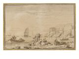 Vue du port de Gênes reproduction procédé giclée par Claude-Joseph Vernet