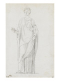 Album : Femme debout vue de dos; La Flore Capitoline,; Femme debout drapée reproduction procédé giclée par Jacques-Louis David