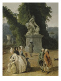 Vue du Tapis Vert à Versailles reproduction procédé giclée par Hubert Robert