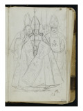 Album : Groupe de prélats avec leurs acolythes Lámina giclée por Jacques-Louis David