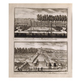 Planche 239: vue du Grand bassin du Boulingrin dans les jardins du château de Chantilly // vue Reproduction procédé giclée par Adam Perelle