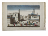 Vue du palais du 1er magistrat à Florence prise de la place de l'église des Pères de l'Oratoire reproduction procédé giclée