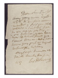 Lettre autographe à Alfred de Musset, le 27 : Lui demande de le recommander pour l'élection reproduction procédé giclée par Eugene Delacroix