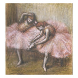 Deux danseuses roses Reproduction procédé giclée par Edgar Degas