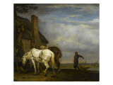 Deux chevaux de trait devant une chaumière Lámina giclée por Paulus Potter Deux chevaux de trait devant une chaumière Lámina giclée por Paulus Potter