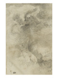 Deux figures sur des nuages : Jupiter et un amour Giclée-tryk af Domenico Beccafumi Deux figures sur des nuages : Jupiter et un amour Giclée-tryk af Domenico Beccafumi