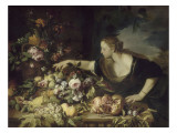 Femme prenant des fruits Giclée-tryk af Pier Francesco Mola Femme prenant des fruits Giclée-tryk af Pier Francesco Mola