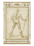 Torse de femme sans tête ni bras, vu de face : Vénus ; Homme nu debout, de dos, les jambes Giclée-tryk af Domenico Beccafumi Torse de femme sans tête ni bras, vu de face : Vénus ; Homme nu debout, de dos, les jambes Giclée-tryk af Domenico Beccafumi