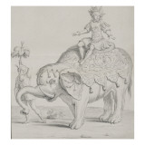 Album ; Costumes des Fêtes, Mascarades, Théâtre... de Louis XIV : Eléphant Lámina giclée Album ; Costumes des Fêtes, Mascarades, Théâtre... de Louis XIV : Eléphant Lámina giclée