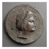 Miroir à boîte: tête féminine, de profil, avec boucle d'oreille en forme de Lámina giclée Miroir à boîte: tête féminine, de profil, avec boucle d'oreille en forme de Lámina giclée