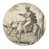 Femme sans main sur un âne Reproduction procédé giclée