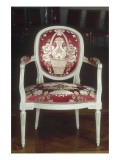 Deux fauteuils médaillon 18e siècle, estampillée Louis Honoré Delion et Geo reproduction procédé giclée par Georges Jacob